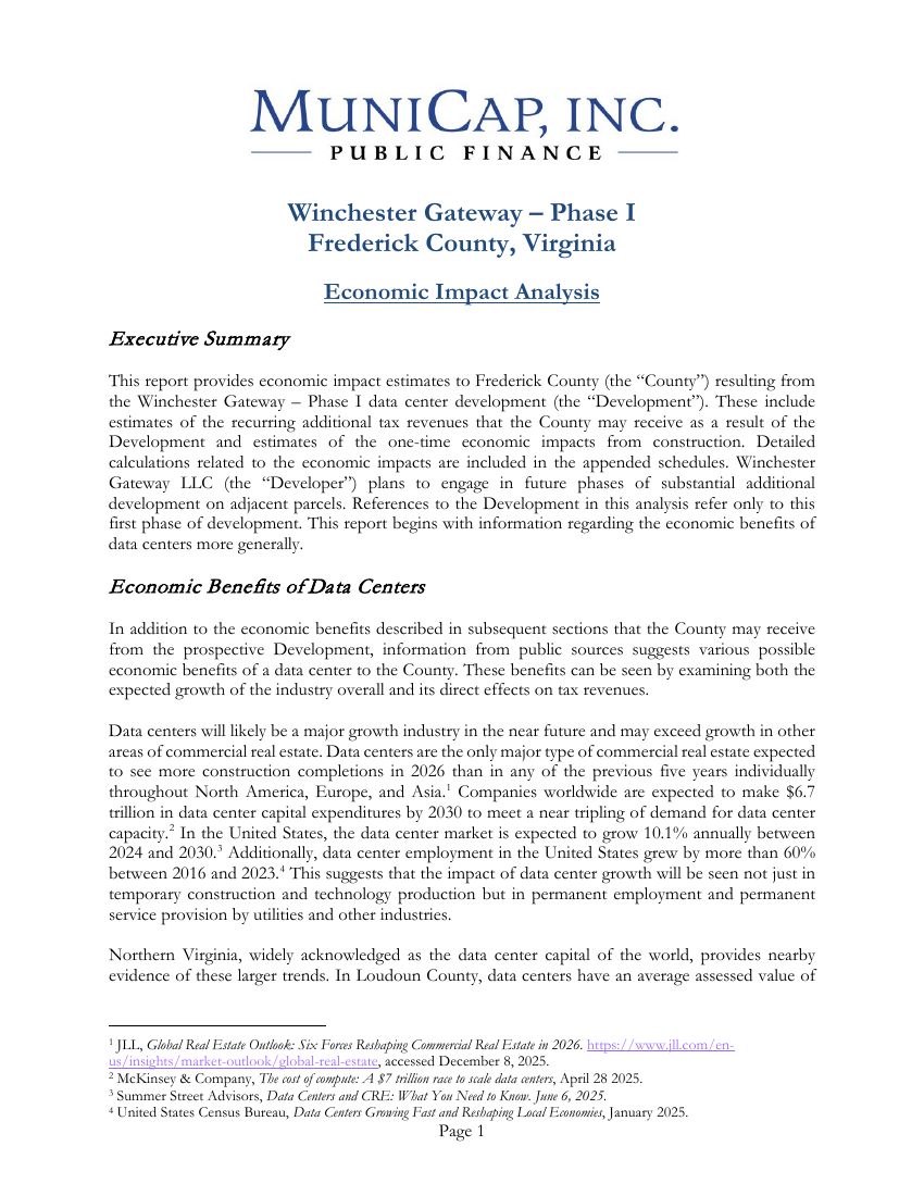Economic Impact Analysis first page